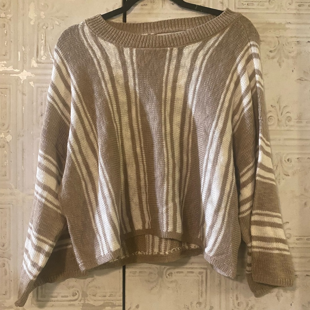 Striped Brown and Cream Women's Sweater